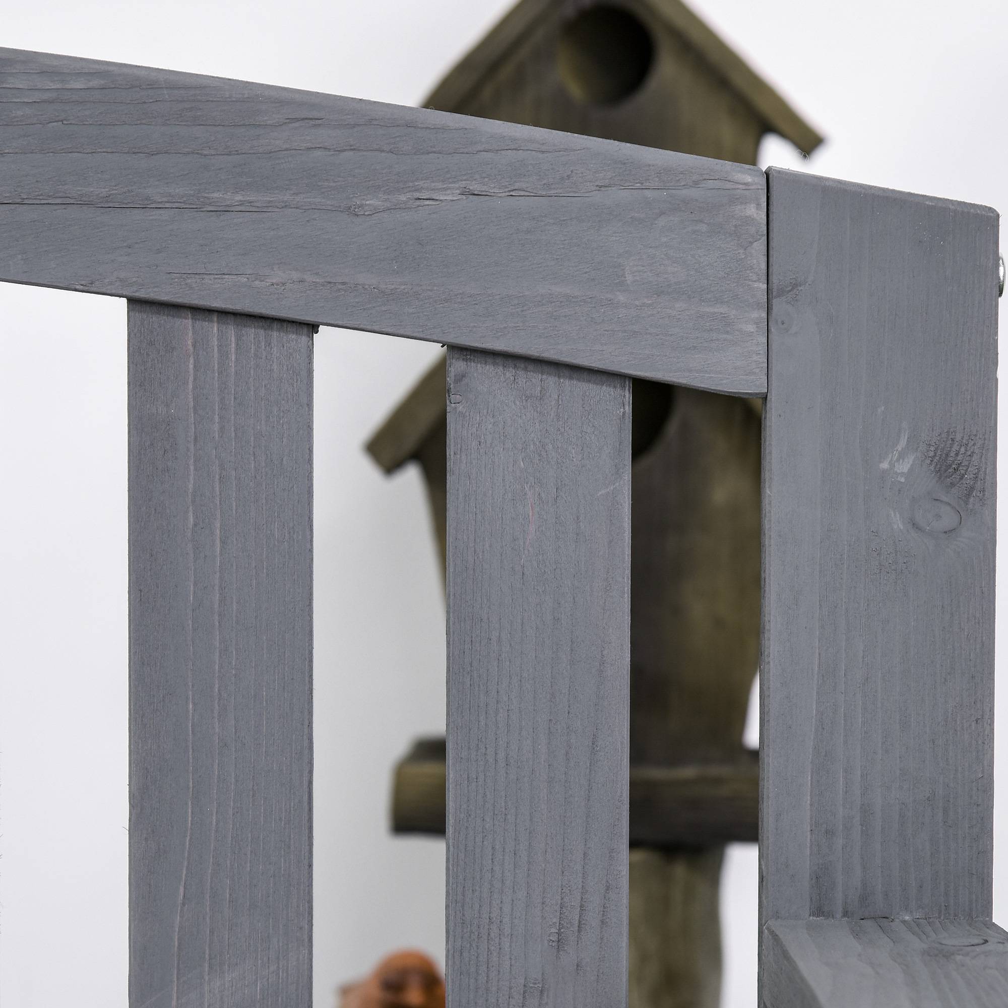 Banc de jardin 2 places en bois, résistant aux intempéries, avec dossier, charge maximale 240 kg, 143 x 51 x 85 cm, gris - Image 9