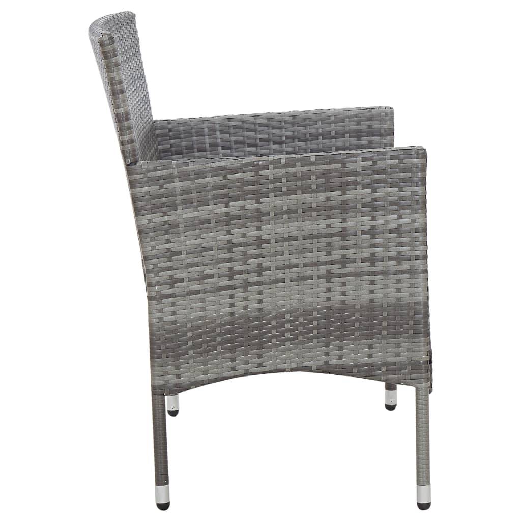 Maison Chic - Banc de jardin - Banc d'extérieur - Banquette 105 cm Résine tressée Gris - Image 3