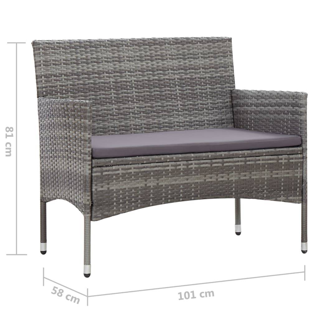 Maison Chic - Banc de jardin - Banc d'extérieur - Banquette 105 cm Résine tressée Gris - Image 6