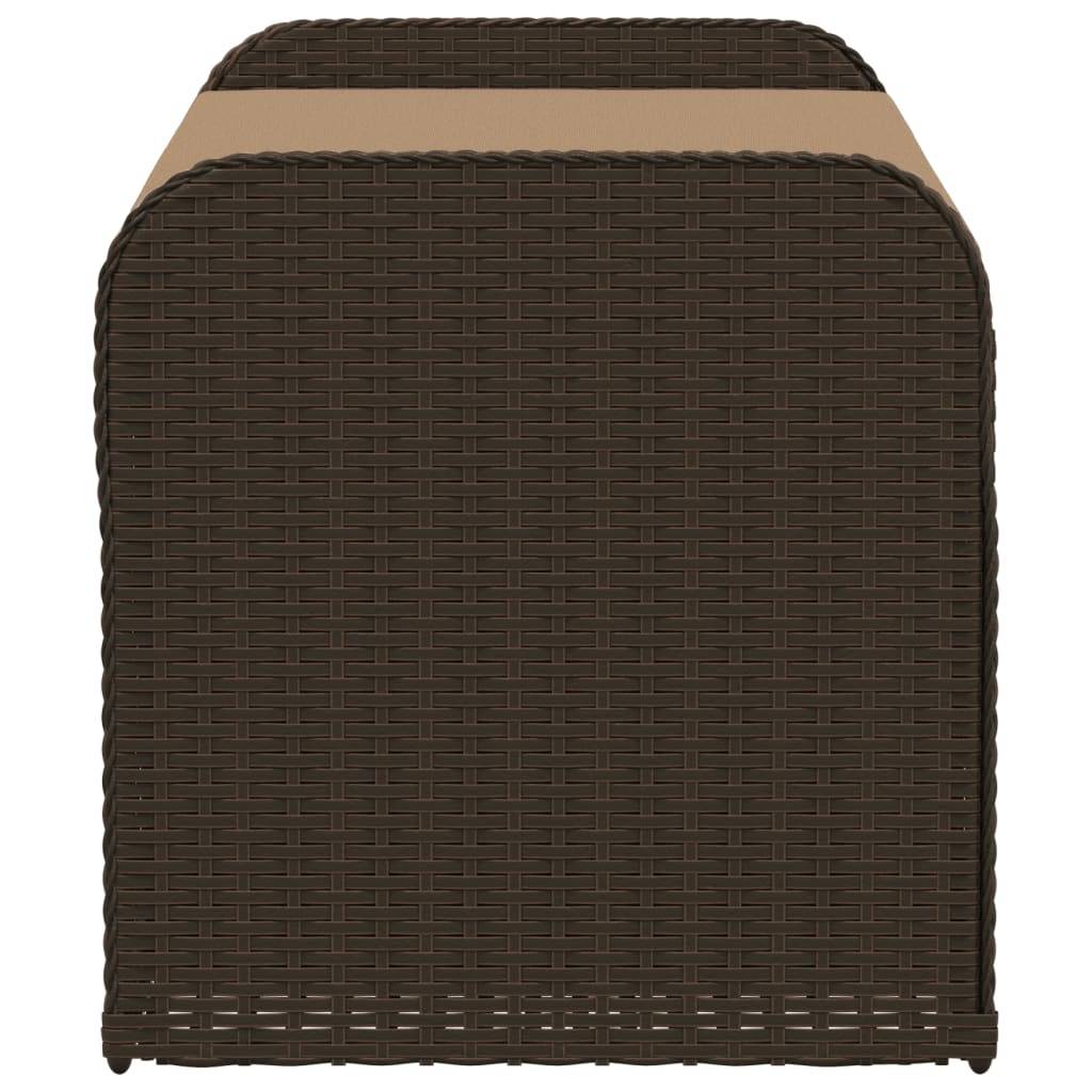 Banc Coffre Rangement Résine Tressée Fonctionnel Jardin Marron 115cm – ComfortXL Outdoor Living - Image 5