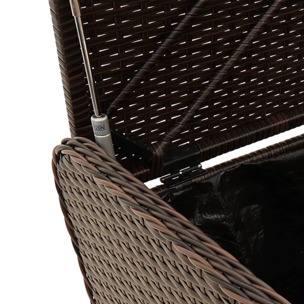 Banc Coffre Rangement Résine Tressée Fonctionnel Jardin Marron 115cm – ComfortXL Outdoor Living - Image 8