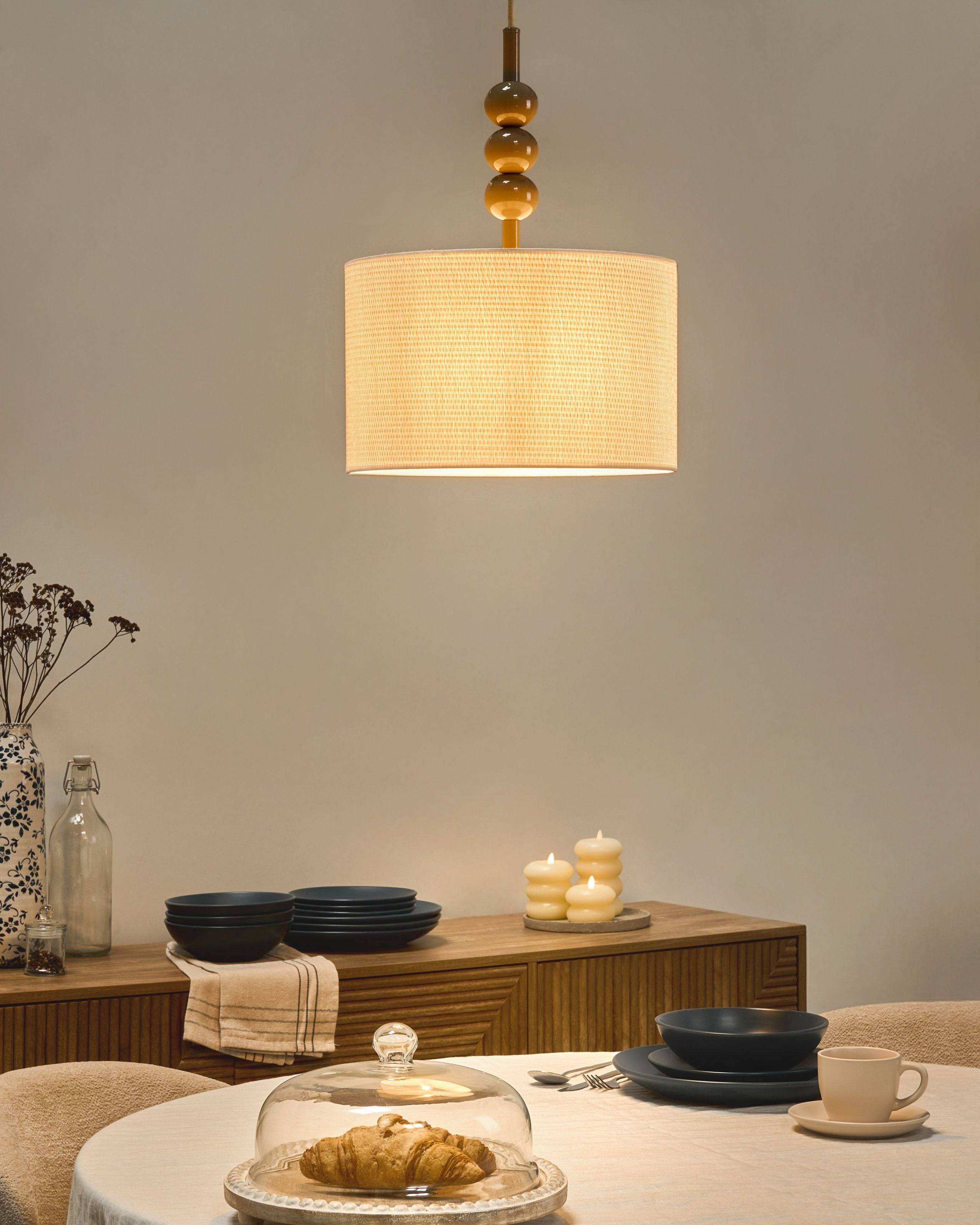 Beliani - Lampe suspension Métal Beige LOKY - Beliani - Image 1