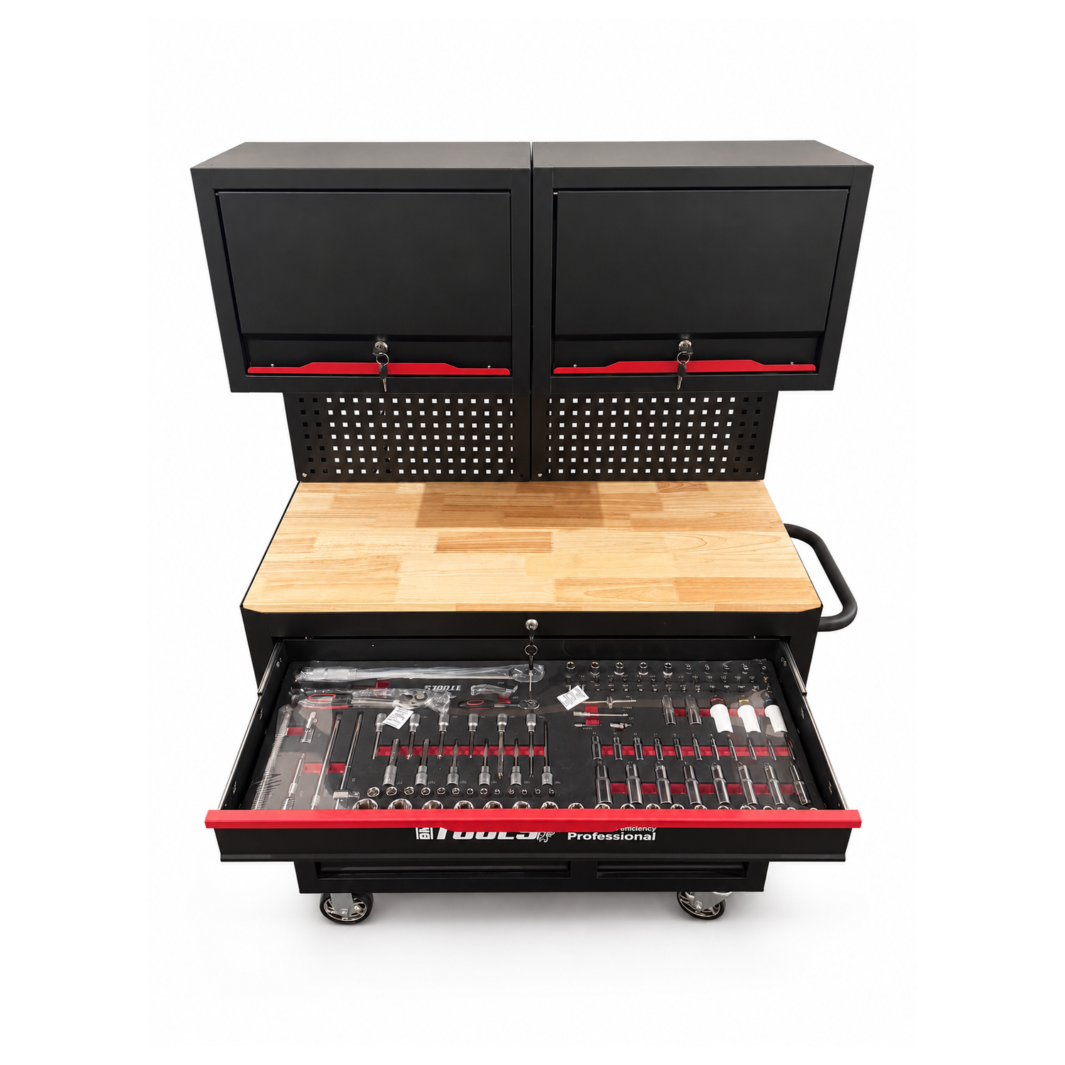 Etabli Servante d'Atelier Garage BM TOOLS SPARK EDITION PRO, 13 Tiroirs, 471 PCS, 2 étagères Verrouillable, Chariot Outillés - Image 3