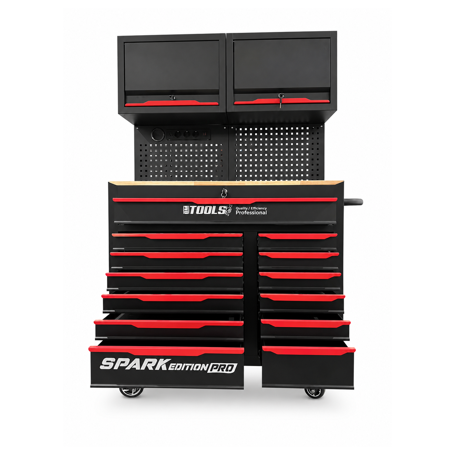 Etabli Servante d'Atelier Garage BM TOOLS SPARK EDITION PRO, 13 Tiroirs, 471 PCS, 2 étagères Verrouillable, Chariot Outillés - Image 7