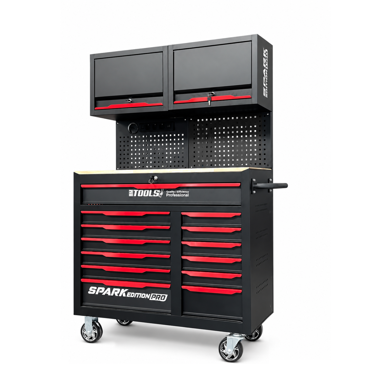 Etabli Servante d'Atelier Garage BM TOOLS SPARK EDITION PRO, 13 Tiroirs, 471 PCS, 2 étagères Verrouillable, Chariot Outillés - Image 8