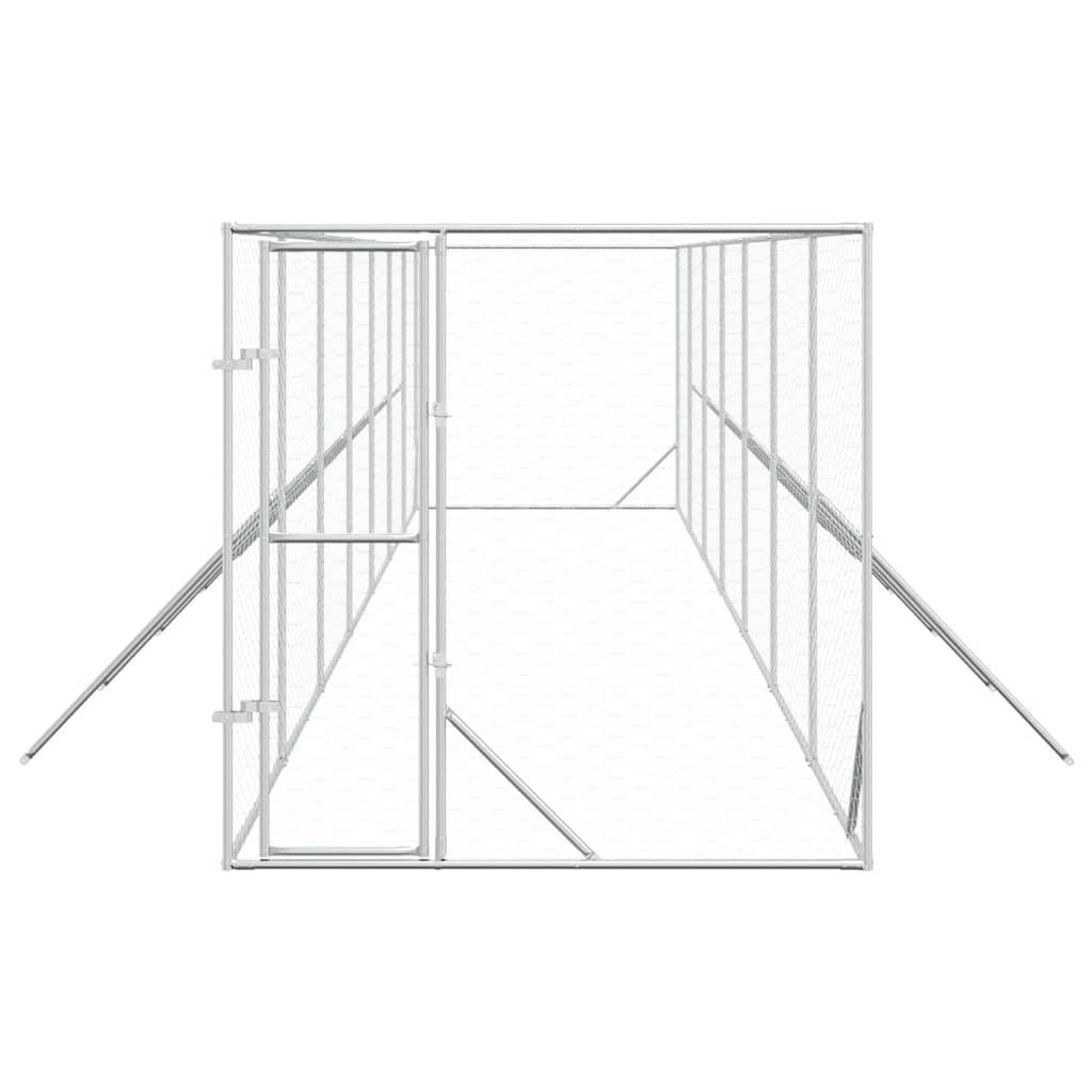 Chenil d'extérieur acier galvanisé argenté 200 x 1400 x 200 cm - PANGIVO - Image 4