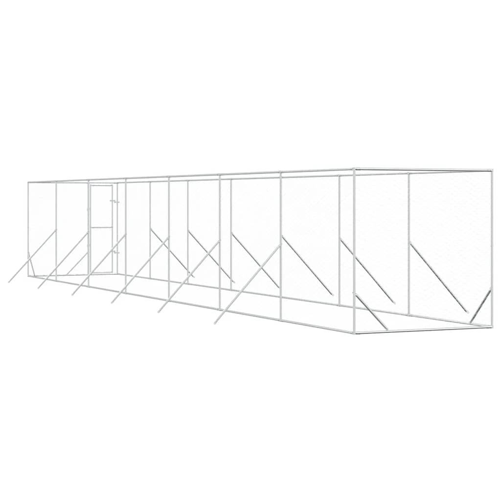 Chenil d'extérieur acier galvanisé argenté 200 x 1400 x 200 cm - PANGIVO - Image 6