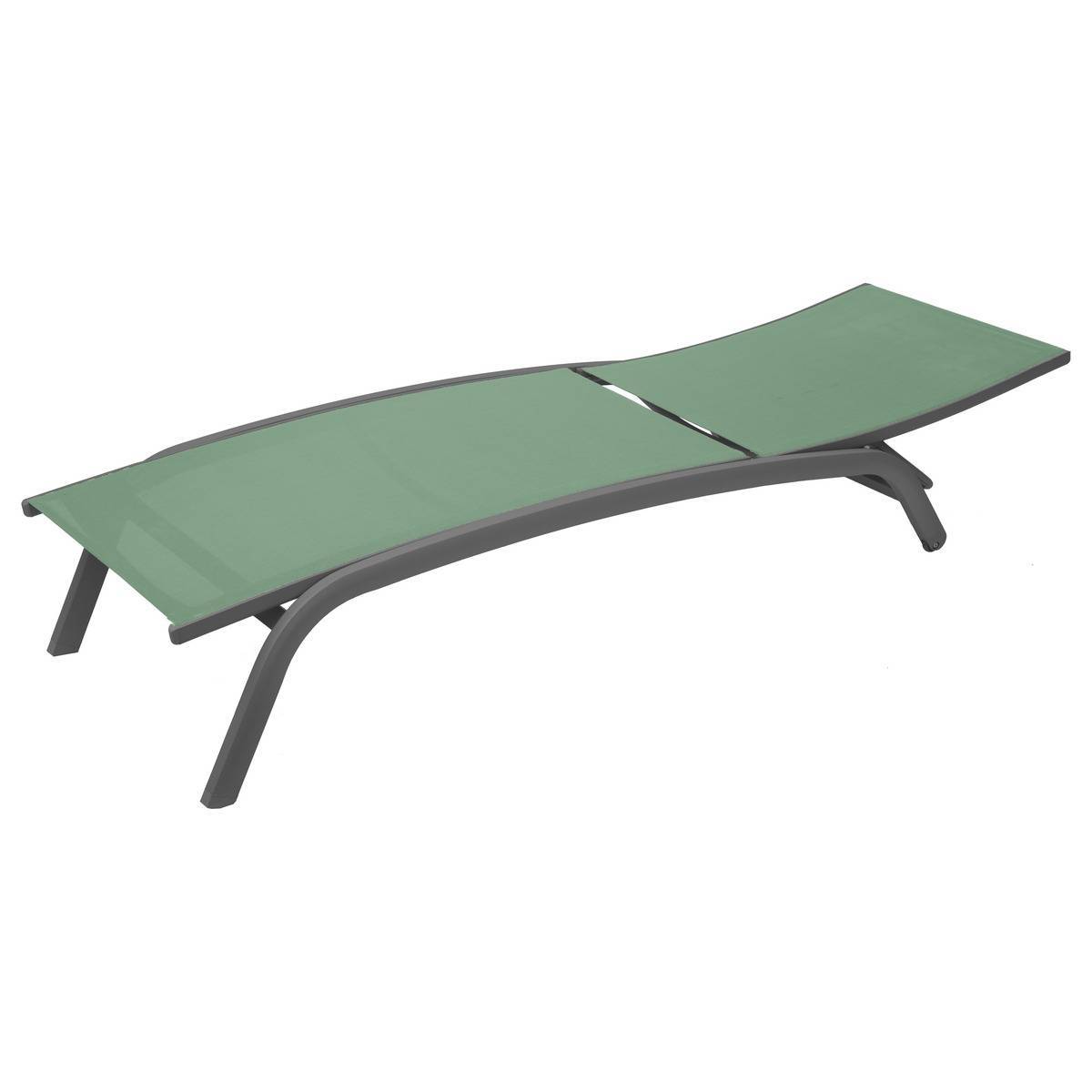 Hesperide - Transat "Bonao" vert olive & graphite 2 roues en aluminium traité époxy - Hespéride - Image 5