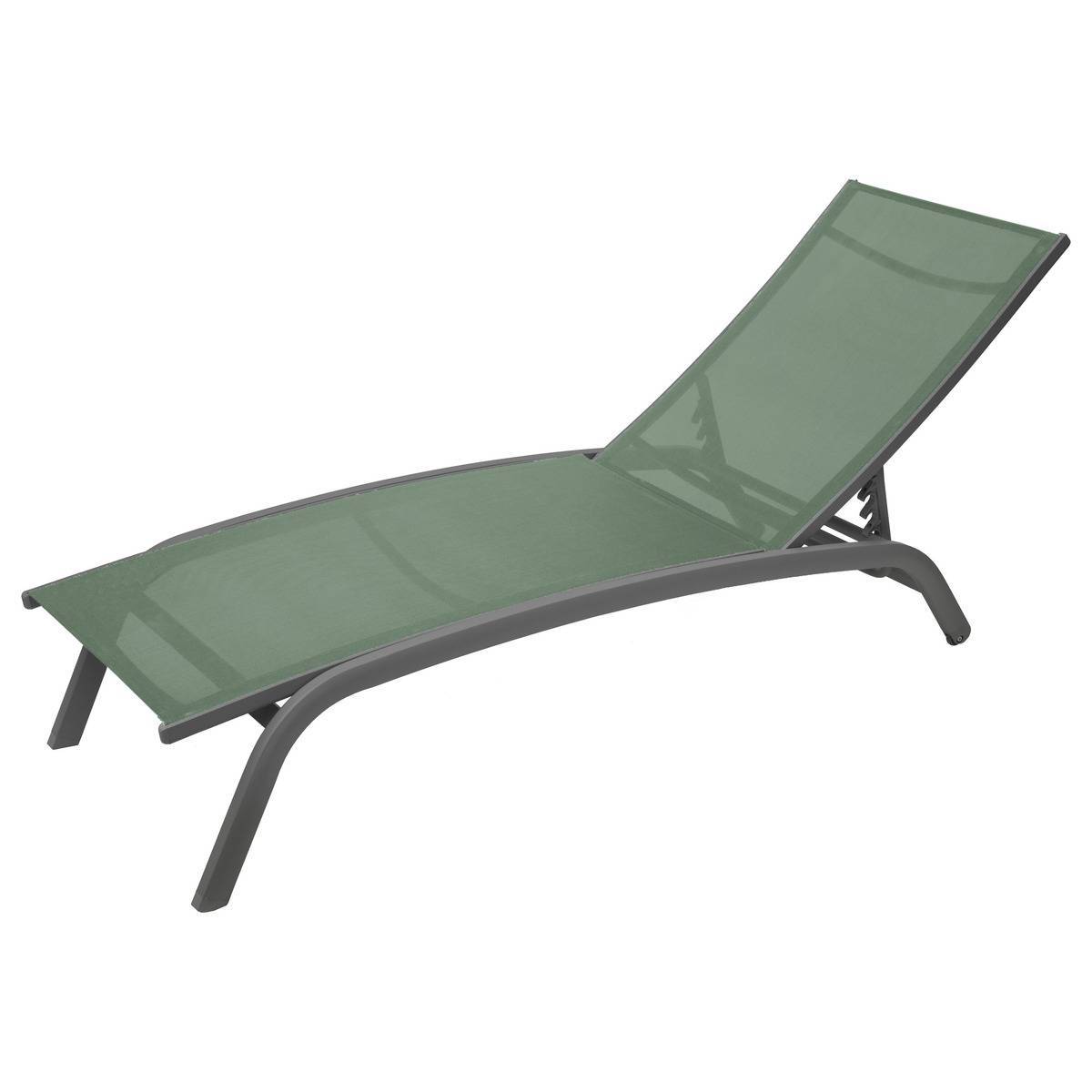 Hesperide - Transat "Bonao" vert olive & graphite 2 roues en aluminium traité époxy - Hespéride - Image 2