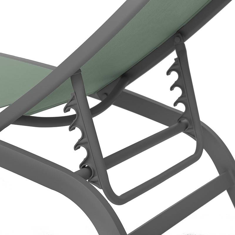 Hesperide - Transat "Bonao" vert olive & graphite 2 roues en aluminium traité époxy - Hespéride - Image 6