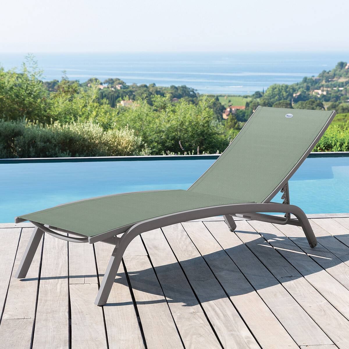Hesperide - Transat "Bonao" vert olive & graphite 2 roues en aluminium traité époxy - Hespéride - Image 1
