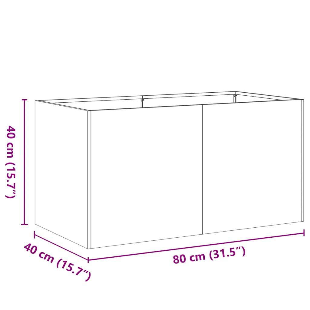 Jardinière acier galvanisé 80 x 40 x 40 cm - PANGIVO - Image 10