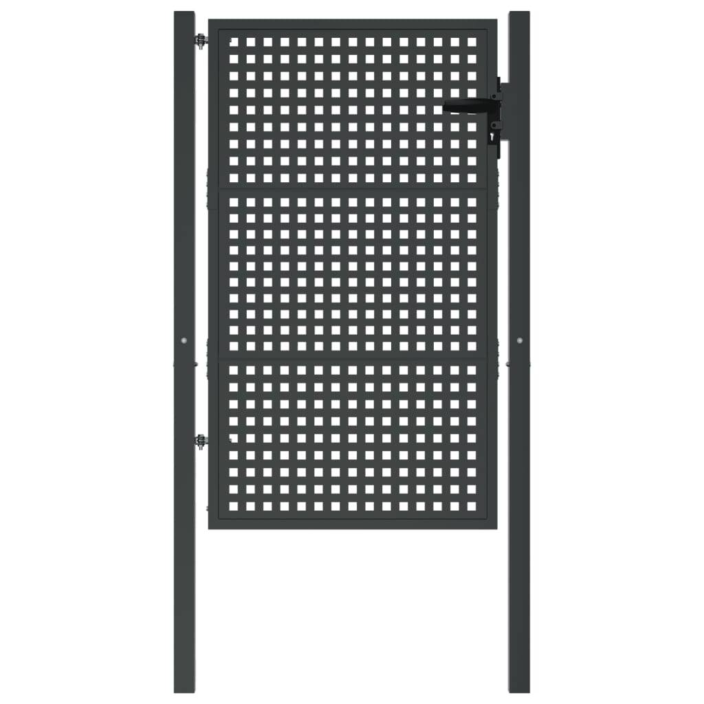 Maison Chic - Portail de jardin - Portail d'extérieur - Clôture de jardin anthracite 105x175 cm acier - Image 3