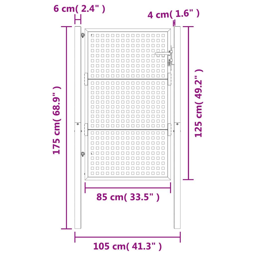 Maison Chic - Portail de jardin - Portail d'extérieur - Clôture de jardin anthracite 105x175 cm acier - Image 6