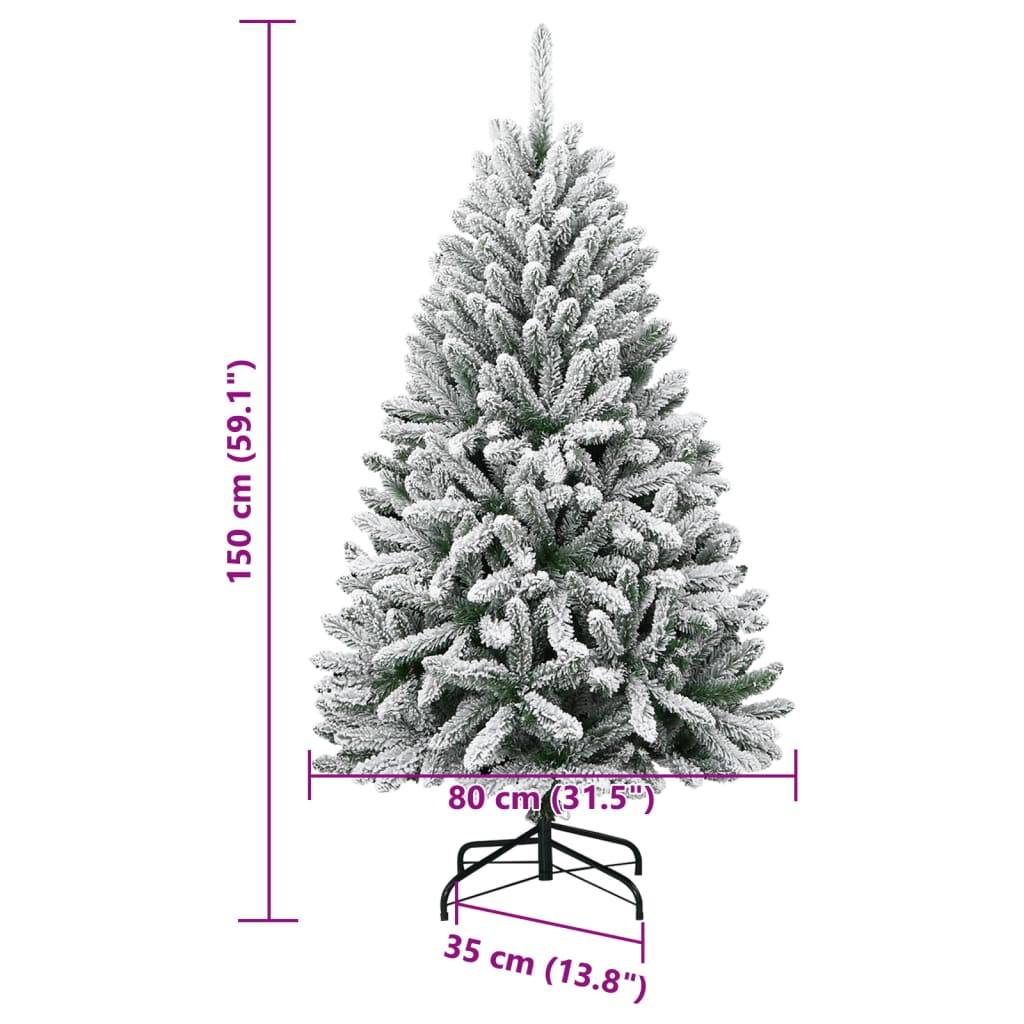 Sapin De Noël - Arbre de Noël artificiel à charnières avec neige floquée 150 cm - Image 8