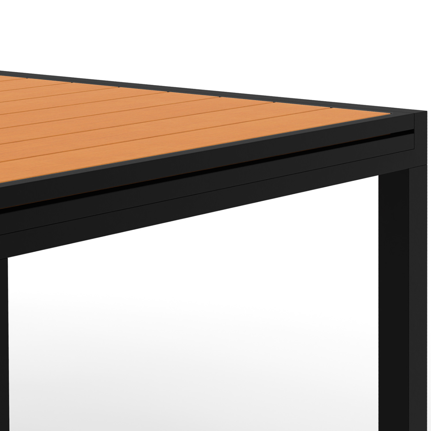 Salon de jardin POLY table extensible 90-180 CM et 8 chaises bois et noir - Image 8