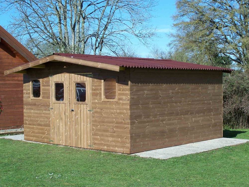 Habrita - Abri THERMABRI madriers sans plancher, toit double pente 19,69 m² Habrita - Image 1
