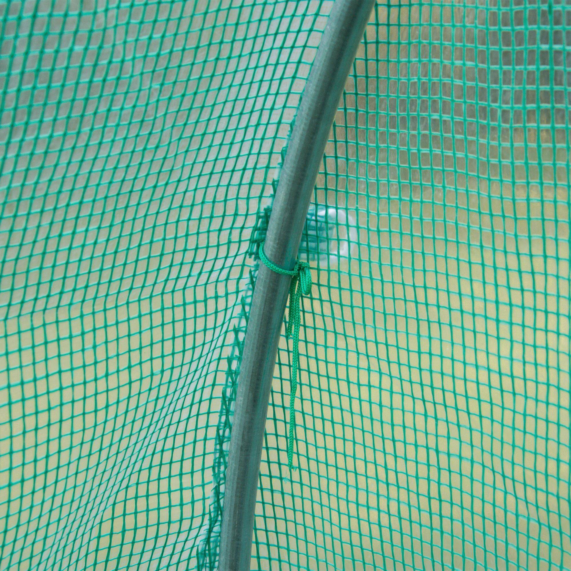 Outsunny - Bâche de rechange serre tunnel 6 m², bâche dim. 3L x 2l x 2H m PE anti-UV imperméable 6 fenêtres + porte enroulable zippée vert - Outsunny - Image 9