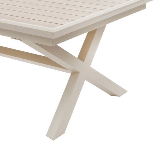Hesperide - Table de jardin extensible "Axiome" effet bois lin & argile 12 places en aluminium Hespéride - Image 7