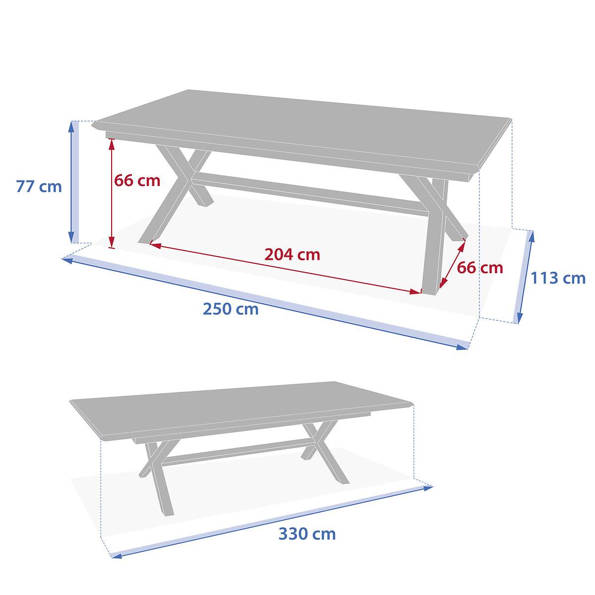 Hesperide - Table de jardin extensible "Axiome" effet bois lin & argile 12 places en aluminium Hespéride - Image 8