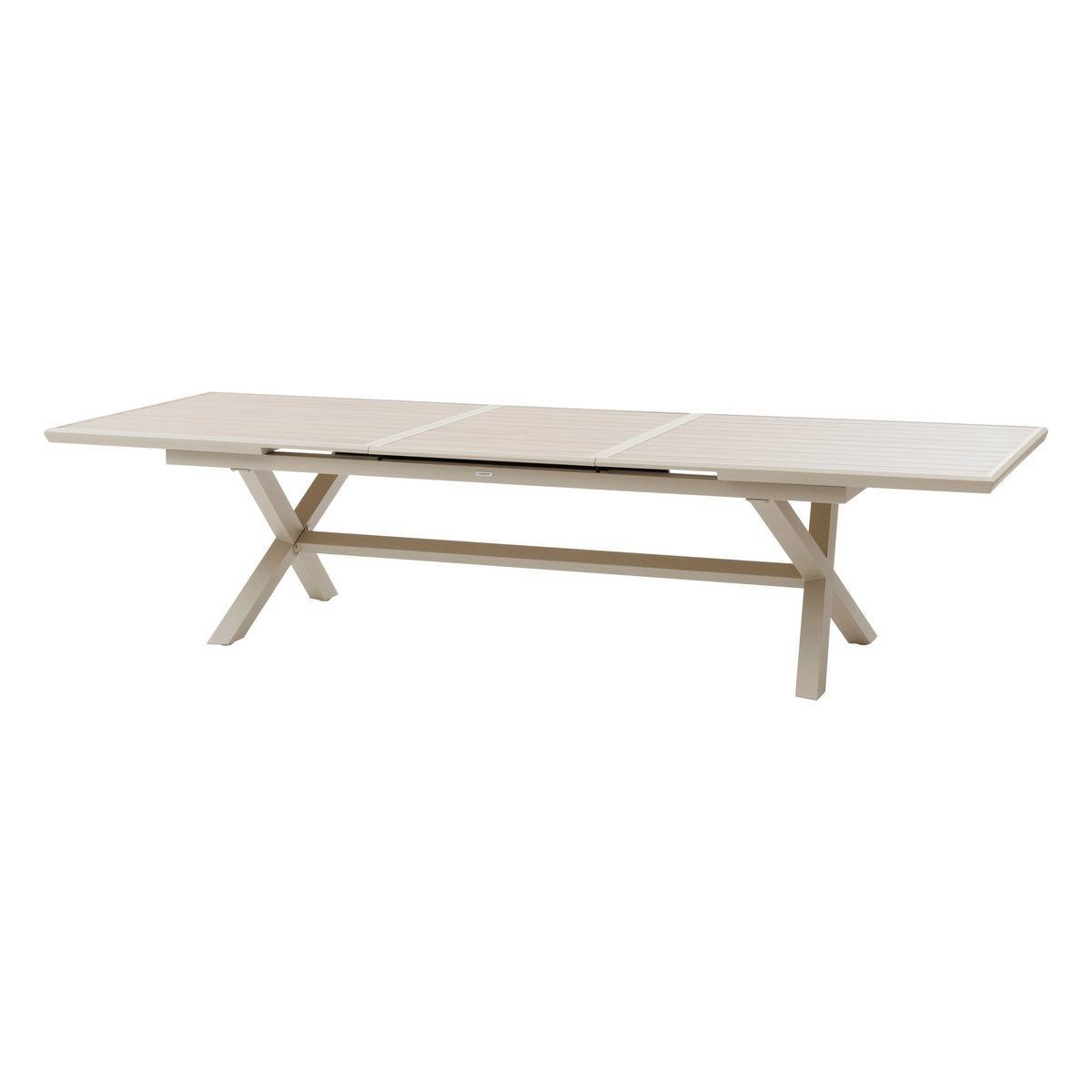 Hesperide - Table de jardin extensible "Axiome" effet bois lin & argile 12 places en aluminium Hespéride - Image 3