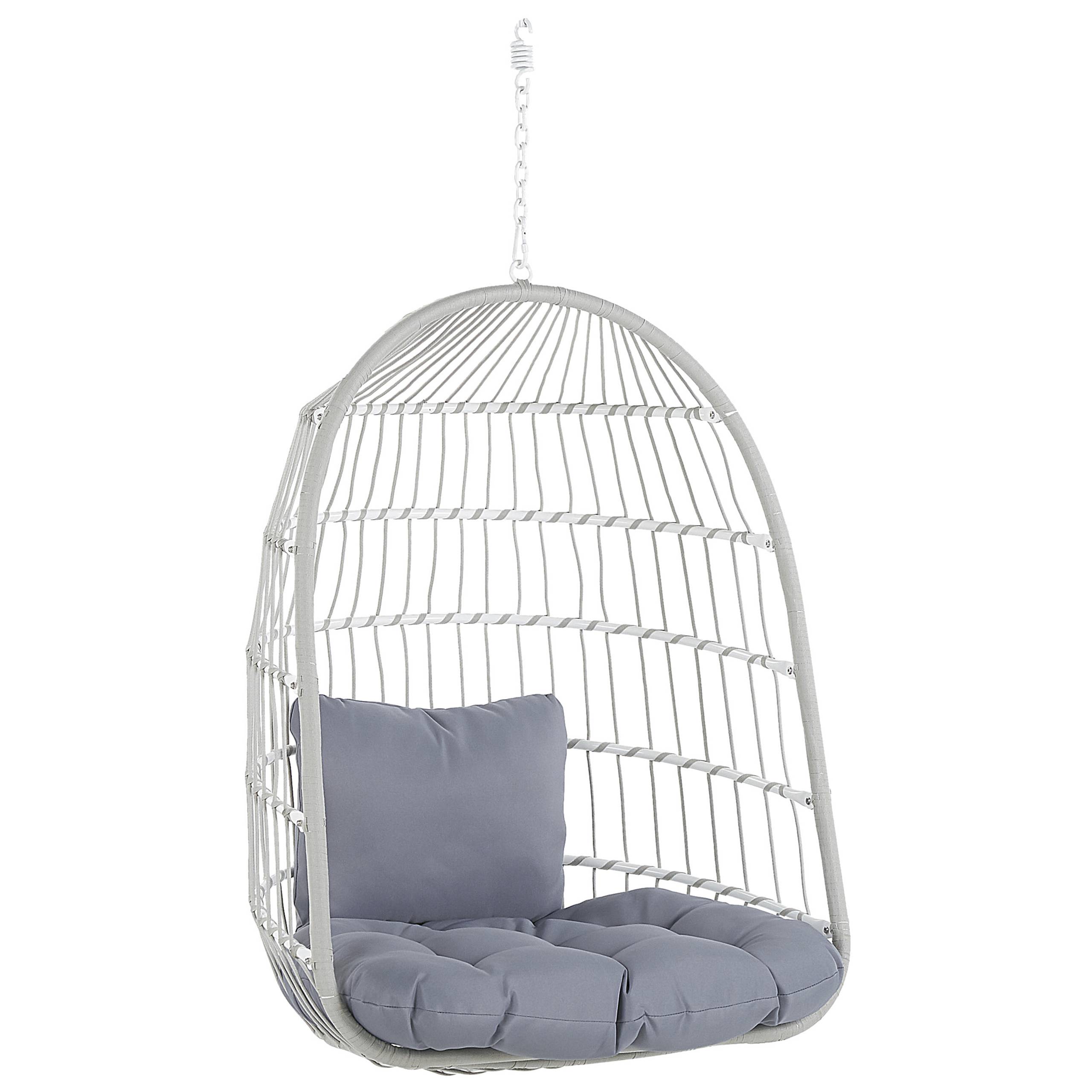 Beliani - Chaise porte-à-faux Tissu Blanc ALLERA - 102x102x199- Beliani - Image 8