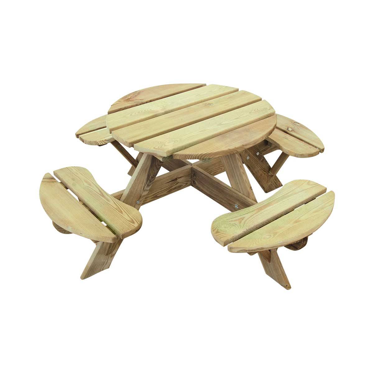 Table pique-nique ronde pour enfant 4 places - Cémonjardin - Image 1