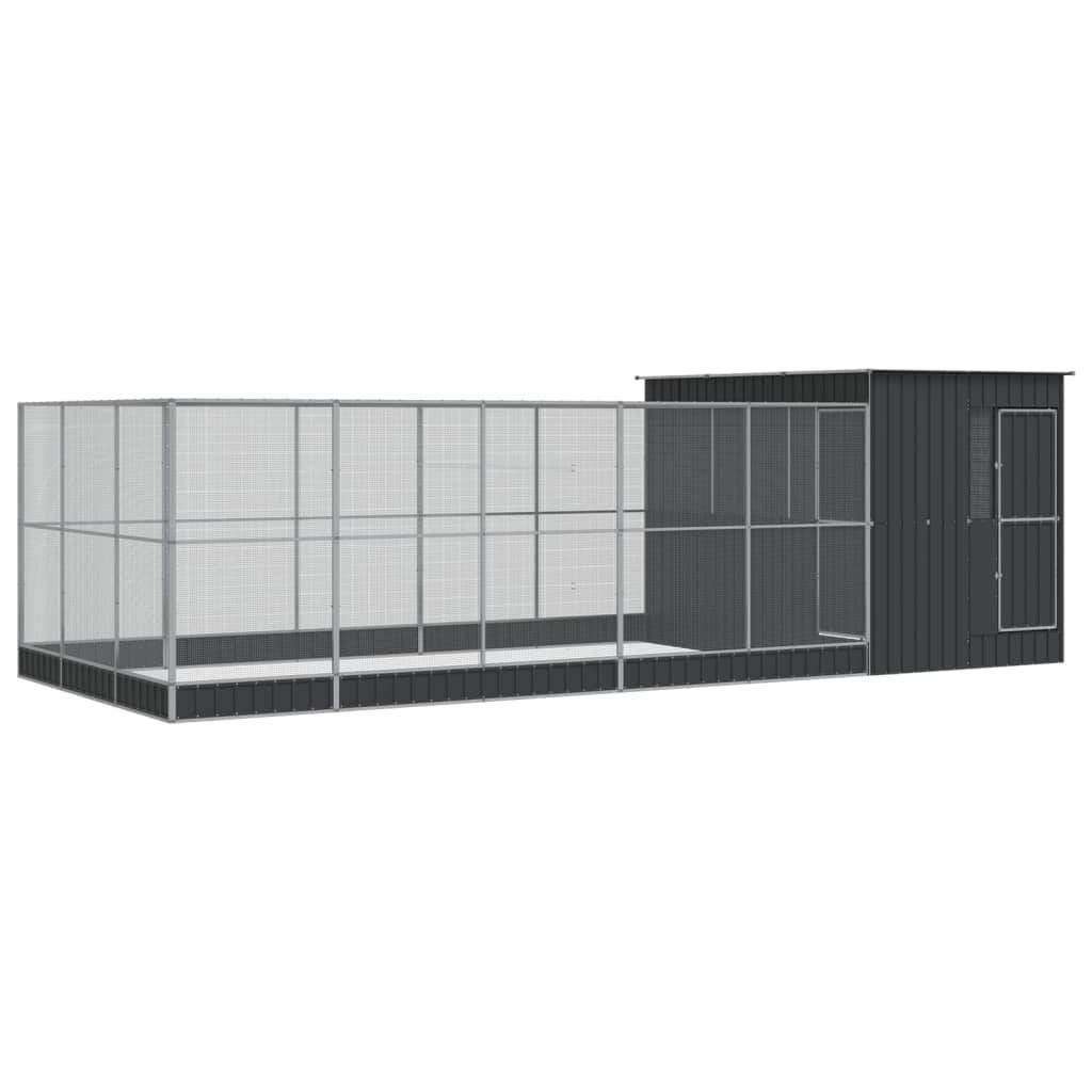 Cage Oiseaux XXL Extension Acier Durable Argent 704x303x216cm - ComfortXL Outdoor Living - Image 2