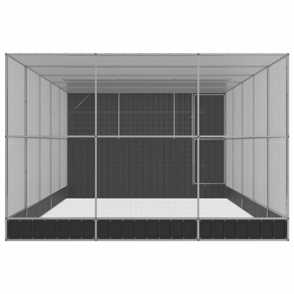Cage Oiseaux XXL Extension Acier Durable Argent 704x303x216cm - ComfortXL Outdoor Living - Image 4