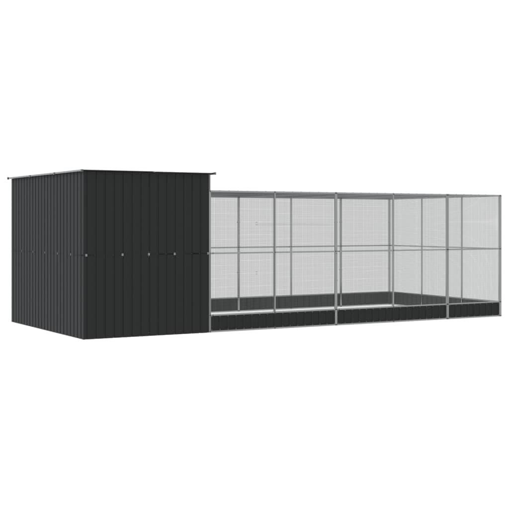 Cage Oiseaux XXL Extension Acier Durable Argent 704x303x216cm - ComfortXL Outdoor Living - Image 5