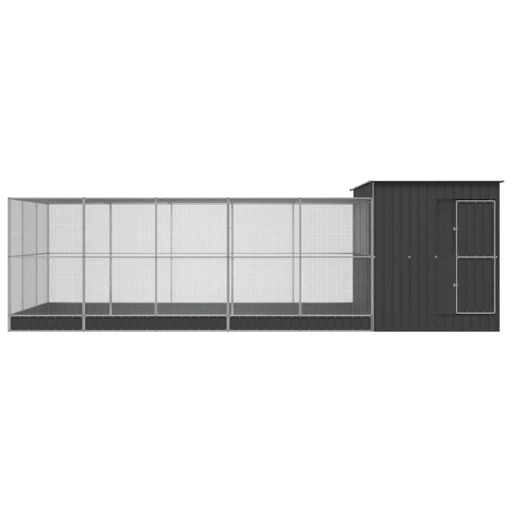 Cage Oiseaux XXL Extension Acier Durable Argent 704x303x216cm - ComfortXL Outdoor Living - Image 3