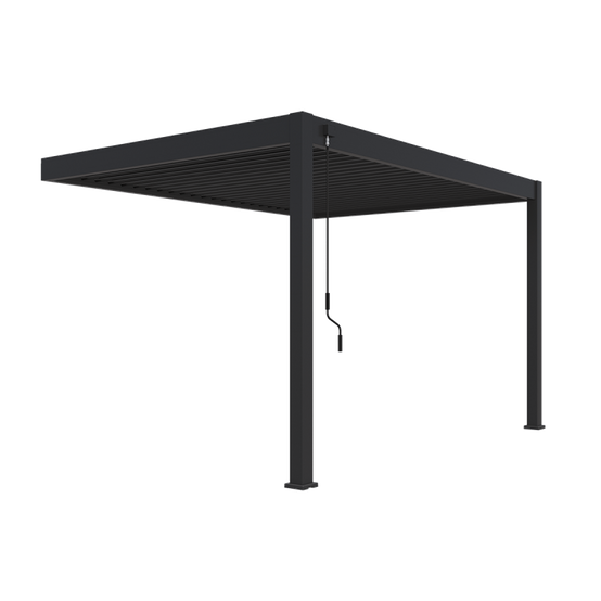 Ombrea - Pergola bioclimatique Ombréa adossée VS 3x4M Anthracite + 1 store 4M anthracite - Image 2