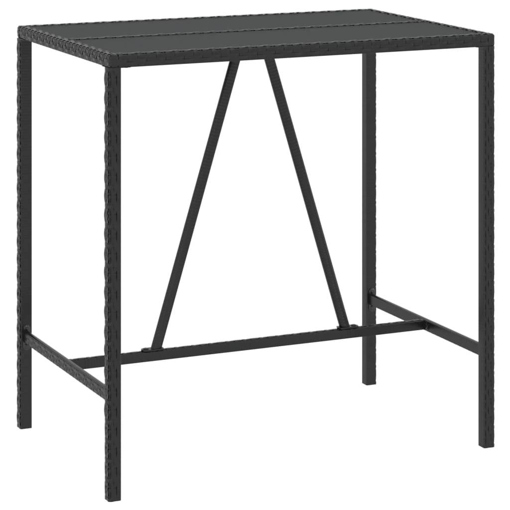 Helloshop26 - Ensemble de bar de jardin 7 pièces avec coussins noir poly rotin - Image 4