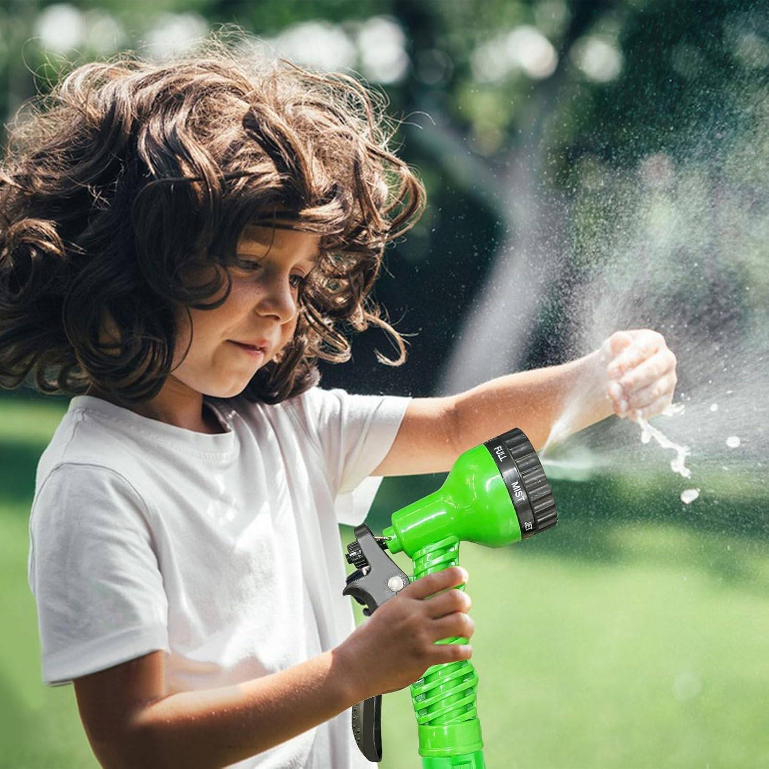 Tuyau d'arrosage extensible de 30 m - Avec 7 jets - Anti-fuite - Convient aux jardins et aux stations de lavage - Vert-Lytech - Image 8