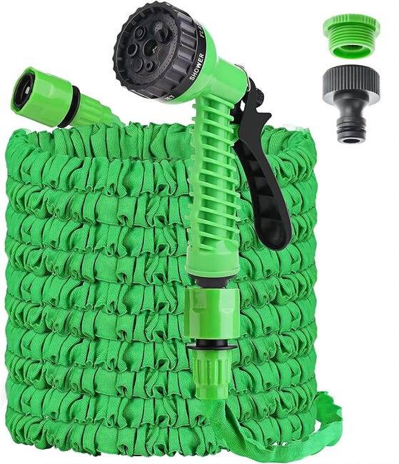 Tuyau d'arrosage extensible de 30 m - Avec 7 jets - Anti-fuite - Convient aux jardins et aux stations de lavage - Vert-Lytech - Image 1