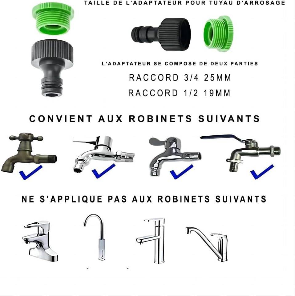 Tuyau d'arrosage extensible de 30 m - Avec 7 jets - Anti-fuite - Convient aux jardins et aux stations de lavage - Vert-Lytech - Image 6