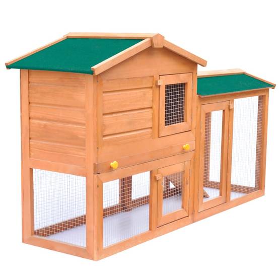 Clapier large d'extérieur - Cage d'extérieur pour petits animaux de compagnie Bois MP311 - Image 3