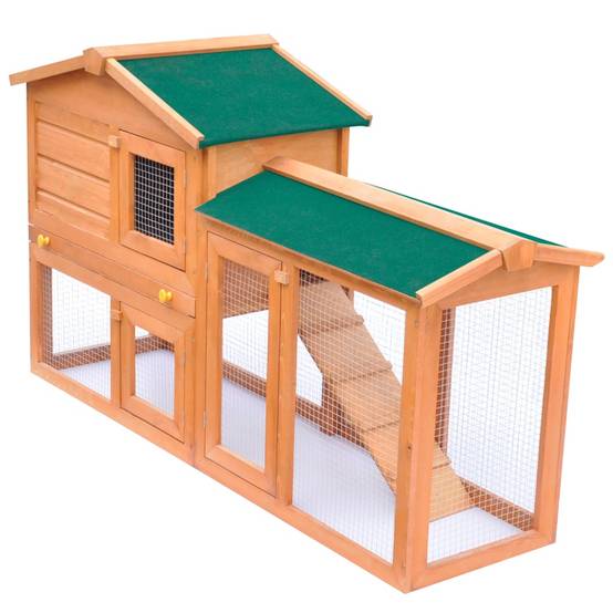 Clapier large d'extérieur - Cage d'extérieur pour petits animaux de compagnie Bois MP311 - Image 2