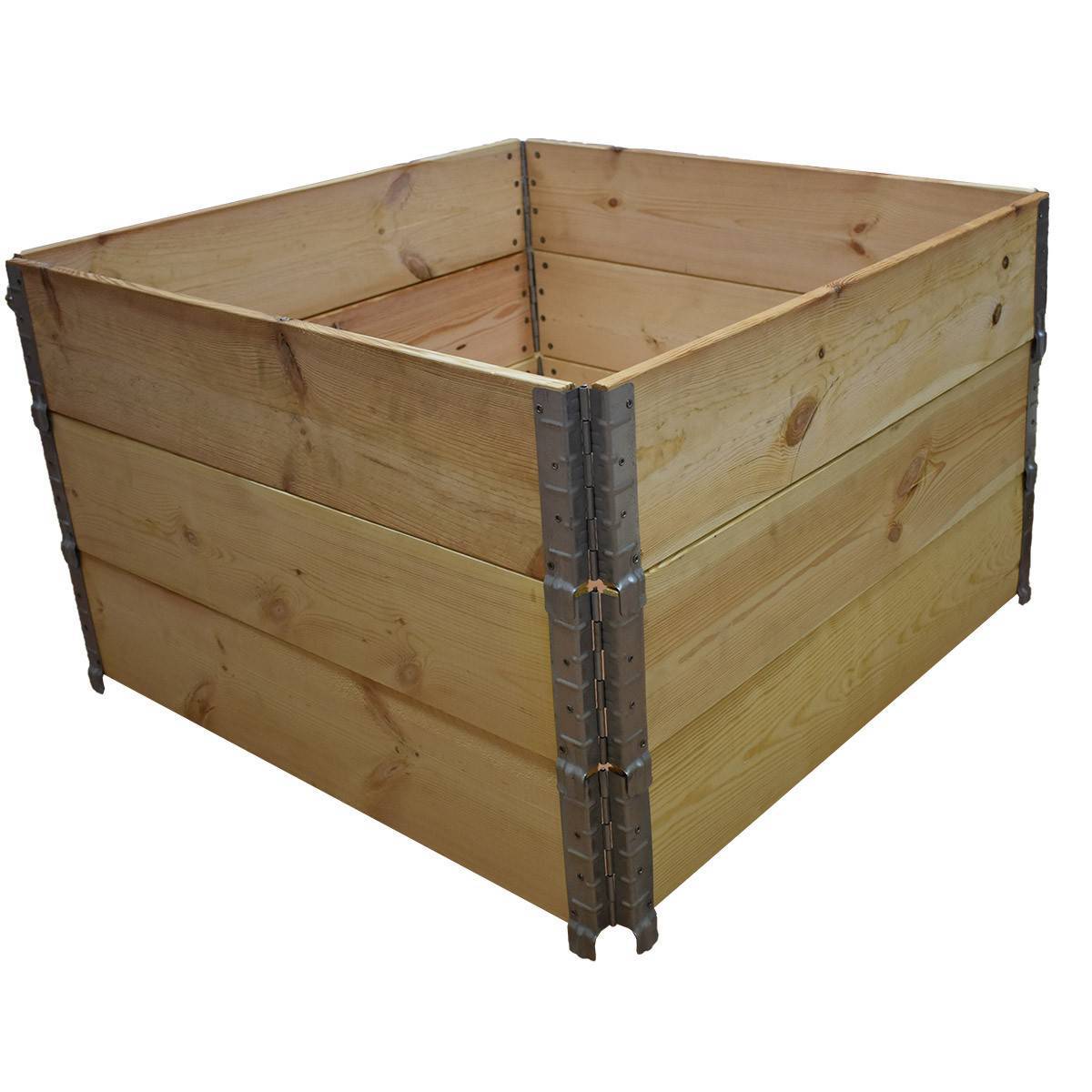 Carré potager en bois naturel 1000x1000mm  hauteur 585mm - Image 2