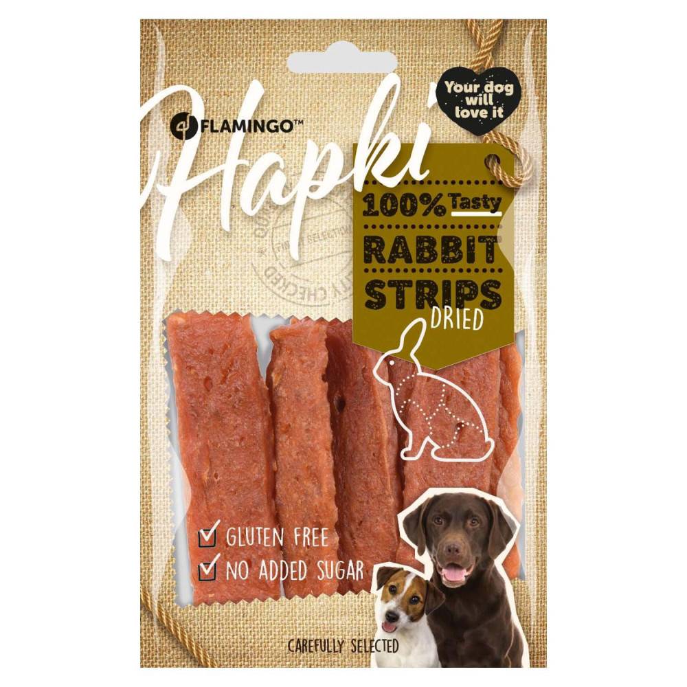 Flamingo - Friandise lamelles de lapin Hapki pour chien 85 g sans gluten - Image 4