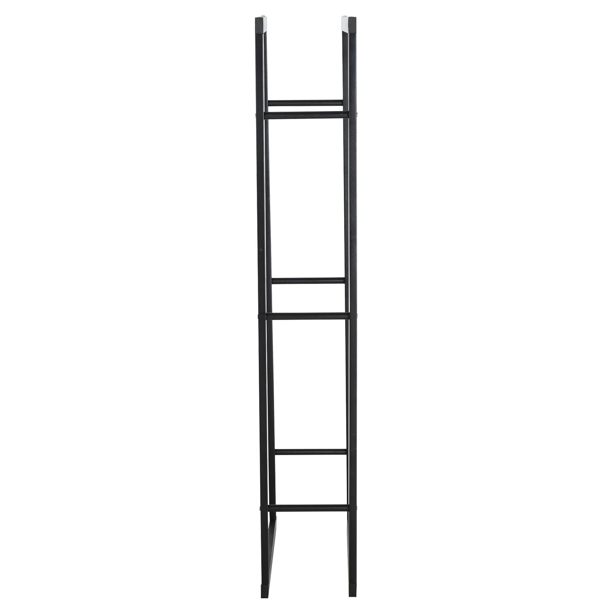 Range bûches Etagère porte bois de cheminée porte-bûches intérieur et extérieur charge max. 100 Kg dim. 60L x 25l x 150H cm métal noir - Image 9