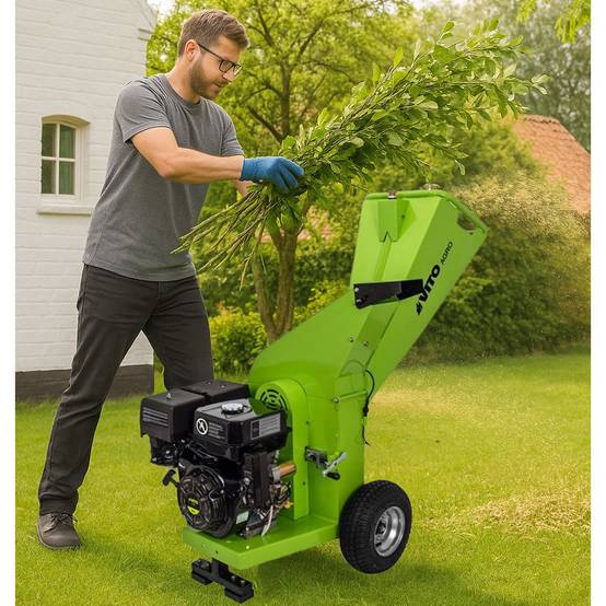Broyeur de végétaux Thermique 7CV - 2 Lames de coupe - Branches Ø 70mm -Moteur 208Cm3 Poignées VITO - Image 5