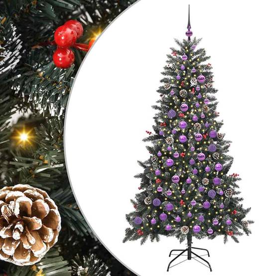 Sapin de Noël | Arbre de Noël artificiel Vert 180 cm PVC, plastique et acier Maison Chic - Image 1