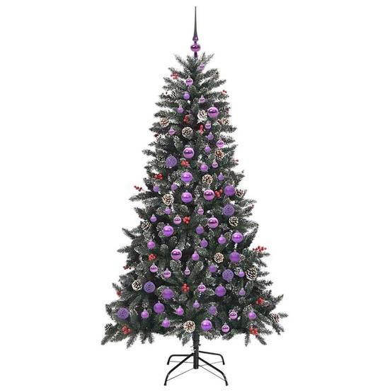 Sapin de Noël | Arbre de Noël artificiel Vert 180 cm PVC, plastique et acier Maison Chic - Image 4