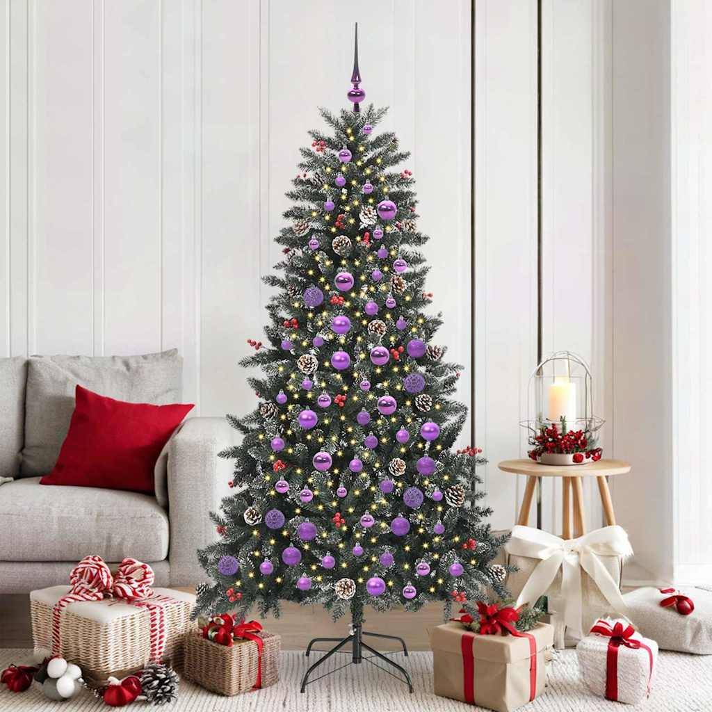 Sapin de Noël | Arbre de Noël artificiel Vert 180 cm PVC, plastique et acier Maison Chic - Image 2