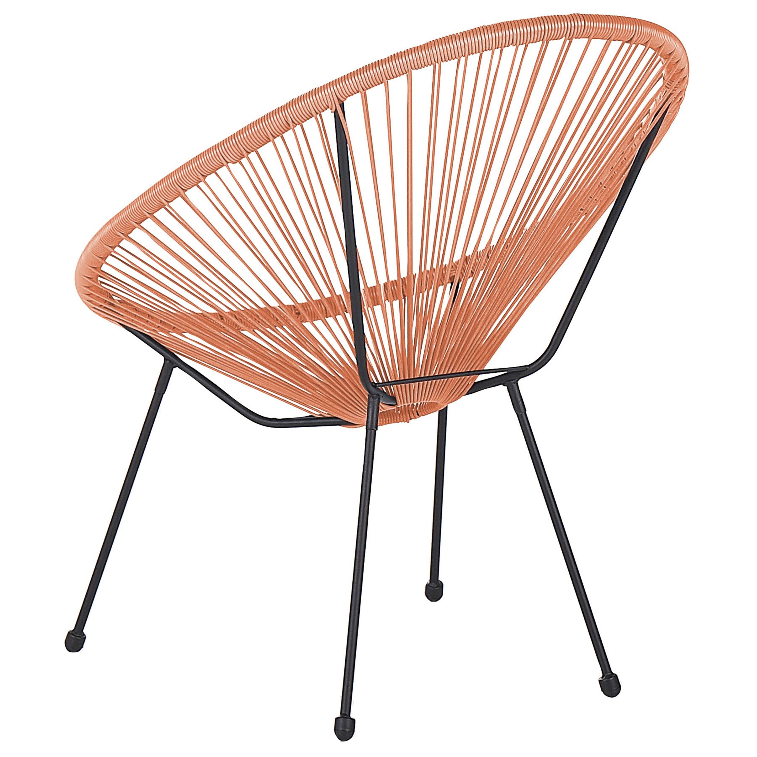 Beliani - Set de bistrot, 2 Personnes Polyrotin Orange ACAPULCO II - Beliani - Image 6