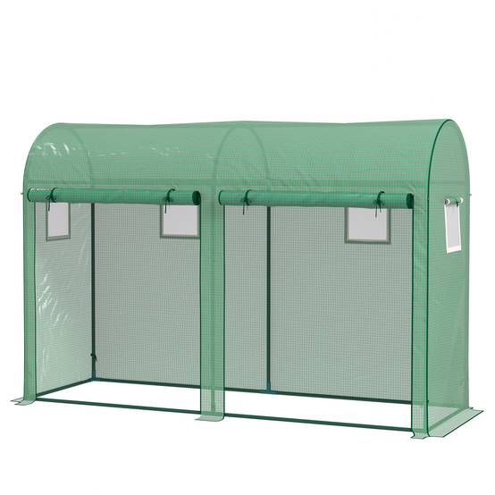 Sans Marque - Serre fenêtre porte aluminium film filet PE balcon jardin tomates 300x100x200 cm - Image 2