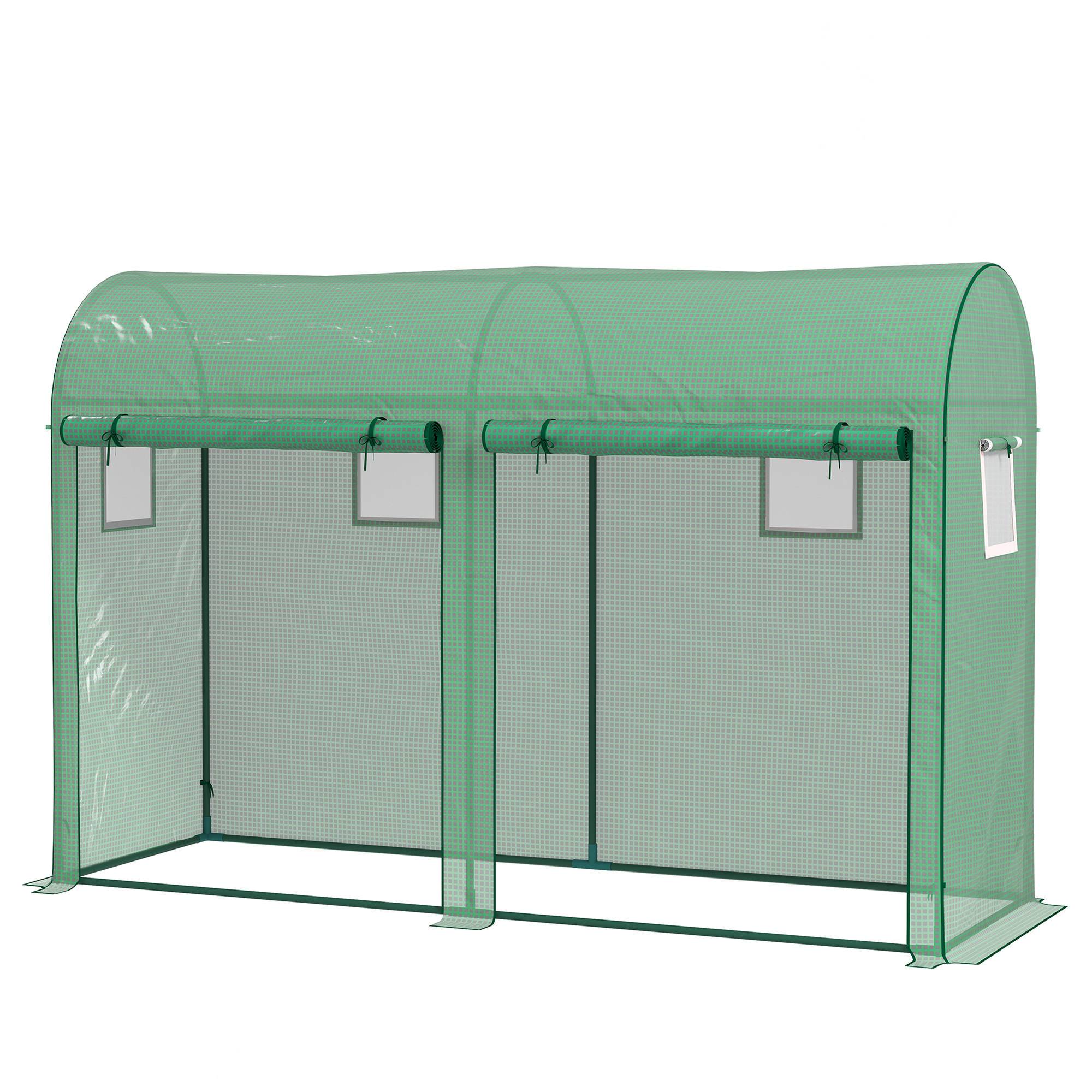 Sans Marque - Serre fenêtre porte aluminium film filet PE balcon jardin tomates 300x100x200 cm - Image 2