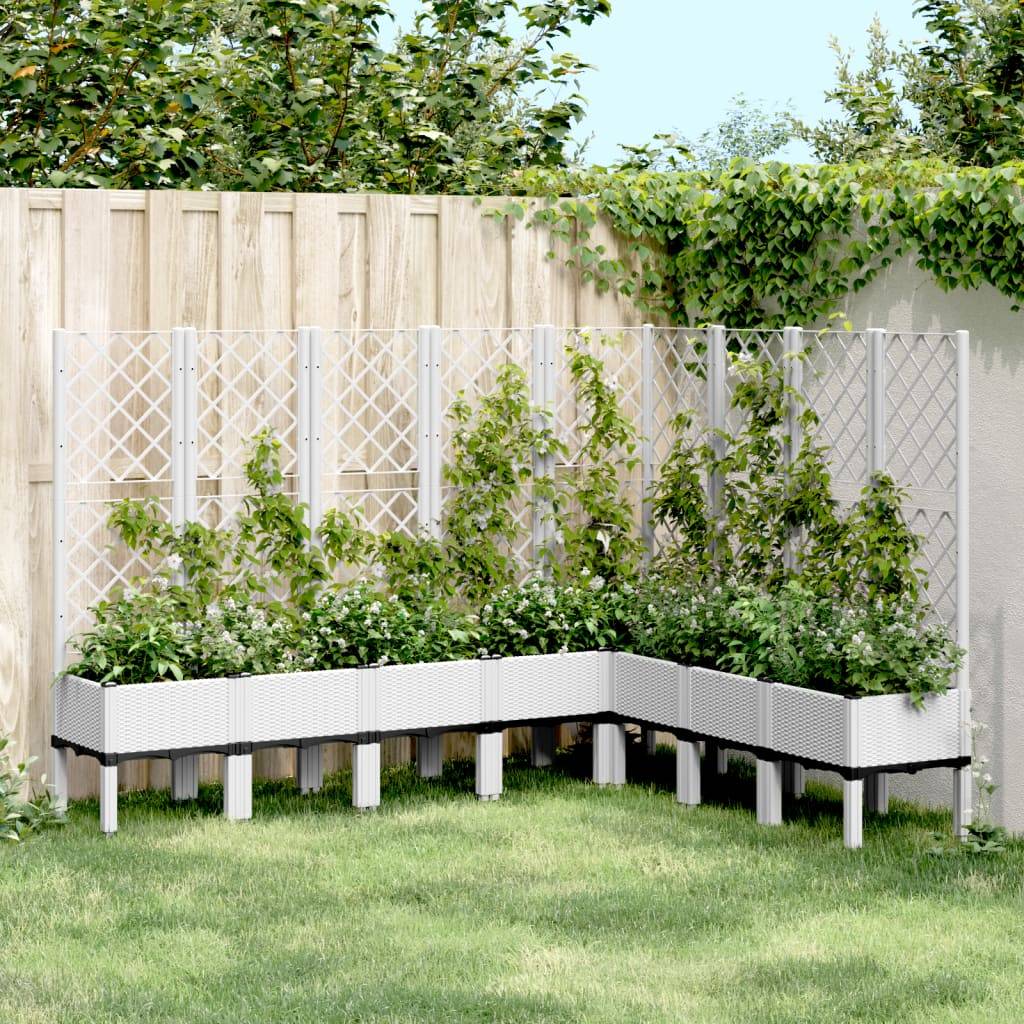 Vidaxl - Jardinière avec treillis blanc 200x160x142 cm PP vidaXL 367944 - Image 1