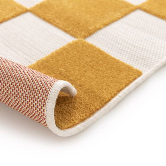 Decoweb - Tapis extérieur et intérieur motif damier - Marius - Jaune moutarde - 160 x 230 cm - Decoweb - Image 5